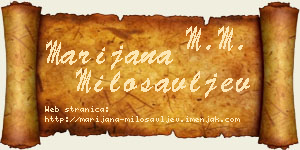Marijana Milosavljev vizit kartica